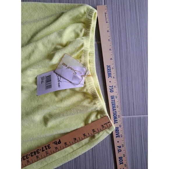 New Jordan Set Terry Lemon Crop Top & Pants Elastic Waist Rickrack Details Large - Picture 8 of 9
